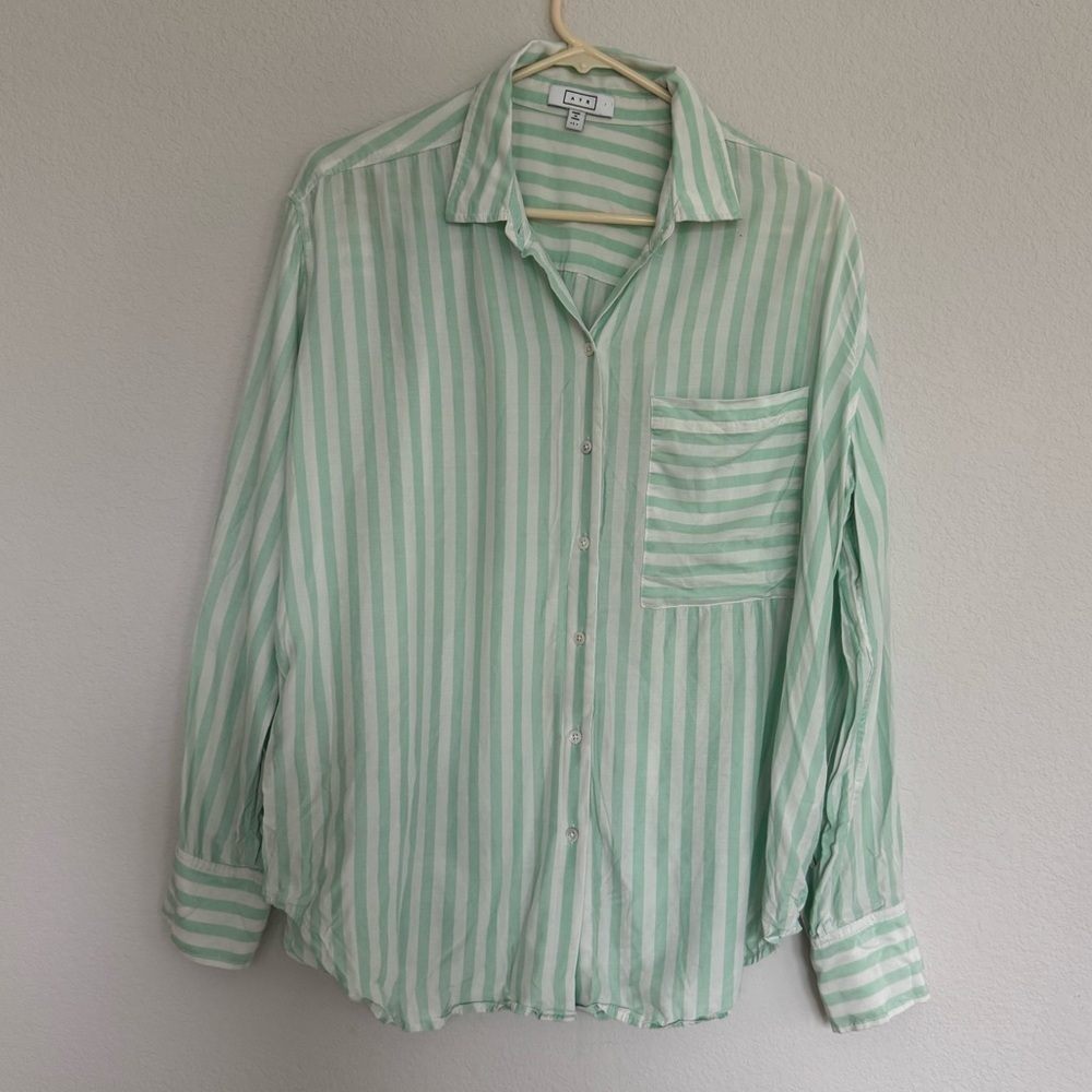 AYR The Deep End Striped Silk Top L